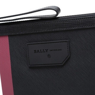 BALLY 巴利 男士黑色红白条纹PVC手拿包 BOLLIS LARGE.OF 36 6224351