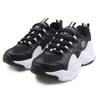 斯凯奇SKECHERS 女子 熊猫鞋 D'LITES系列时尚绑带运动鞋 运动 休闲鞋 88888334/BKW 38码 US8码