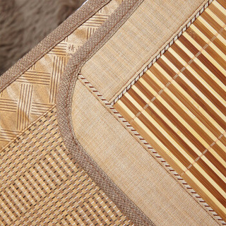 雅鹿·自由自在 凉席家纺 碳化生态竹席折叠双人竹藤两用席子1.8米床 双面水磨席B款