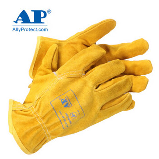 AP 友盟AP-1303防护手套 牛皮材质 耐磨防滑抗油 机械加工 搬运 轻度焊接 劳保手套 XL