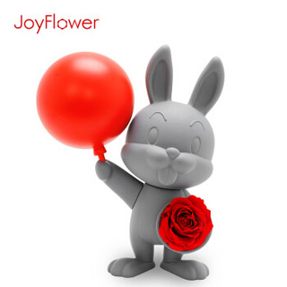 JoyFlower永生花告白兔礼盒鲜花同城配送玫瑰花生日520情人节母亲节礼物送女生朋友妈妈创意礼品