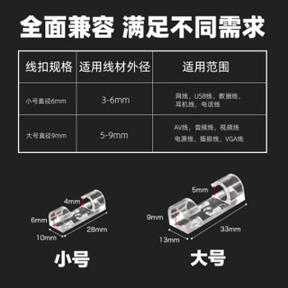 自粘电线理线器墙面固定网线免钉打孔电线夹子卡扣 大号透明40个【盒装】