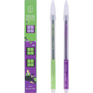 kinbor 2支装彩色中性笔 签字笔 纤维笔水性笔 夜城DTD10015