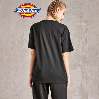 Dickies 字母印花短袖女T恤 男女同款休闲圆领短TEE DK006107 黑色 S