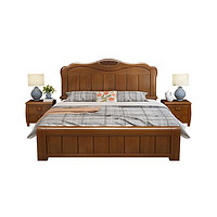 和乐家园 中式实木床1.8米双人床经济型1.5米工厂直销现代简约抽屉木双人床主卧床