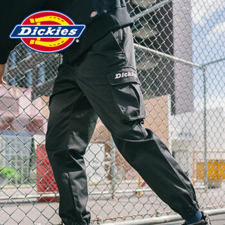 Dickies 字母印花多袋束口慢跑裤运动长裤 休闲裤男 工装裤男 情侣裤DK007069 黑色 32