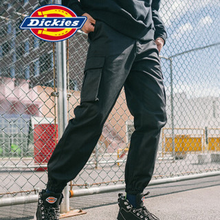 Dickies 字母印花多袋束口慢跑裤运动长裤 休闲裤男 工装裤男 情侣裤DK007069 黑色 32