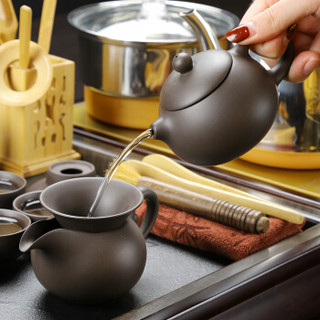 尚帝（shangdi）整套家用茶具套装茶盘功夫茶具客厅茶壶茶杯茶海四合一 雾化流水瓷石紫砂茶具自动电热炉套装