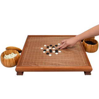 御圣 围棋棋盘套装成人儿童初学高档实木草花梨木质棋桌带脚 TW-708+B单+楠竹罐