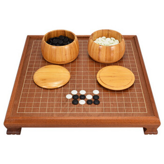 御圣 围棋棋盘套装成人儿童初学高档实木草花梨木质棋桌带脚 TW-708+B单+楠竹罐