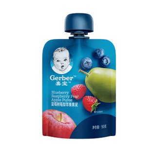 Gerber 嘉宝 蓝莓树莓梨苹果果泥 90g *3件