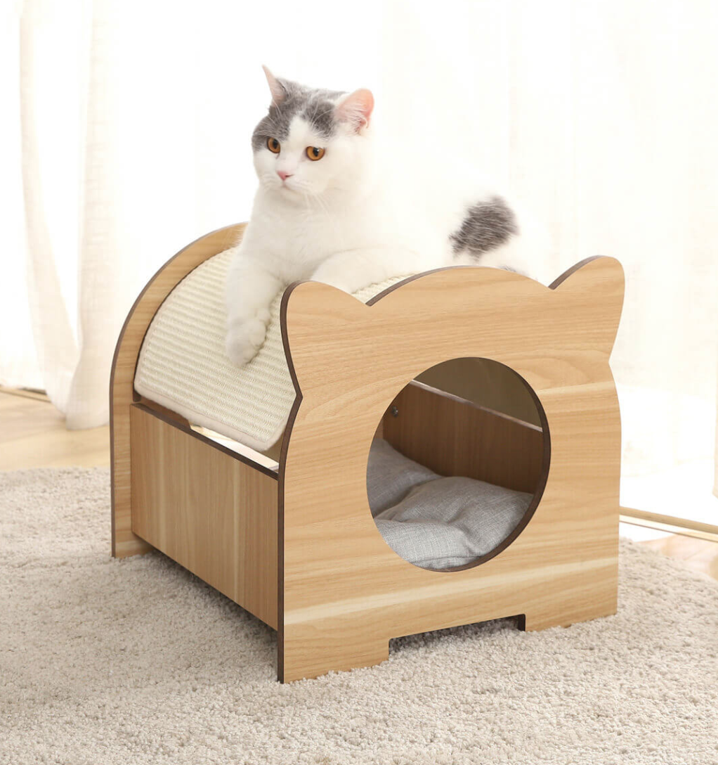 小兽星多功能游乐猫头宠物床2件