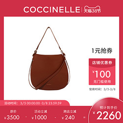 秋冬新品COCCINELLE/可奇奈尔MAEVA斜挎包女纯色牛皮手提单肩包 *2件