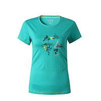 诺诗兰NORTHLAND全棉抑菌科技女装户外"绿野主题"短袖T恤GL052246_瓷蓝色,XS（155/80A）