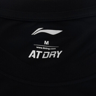 李宁lining短袖T恤运动健身跑步休闲户外训练文化衫女款ATSP416-2 XL码 黑色