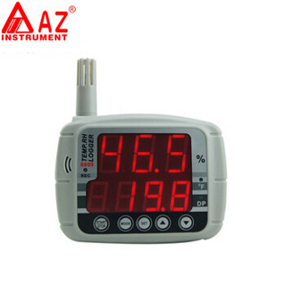 AZ 8809高精度USB仓库室内机房LED温湿度记录仪办公室药房温湿度记录仪 1年维保