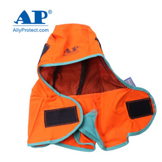AP 友盟AP-6671橙红色阻燃布全护式焊接帽 防焊渣飞溅焊工帽子 1顶