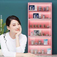 奈高 NG玻璃展示柜置物架商场超市化妆品展示架玻璃移门组合展柜落地收纳储物柜含灯带1800*1200*300
