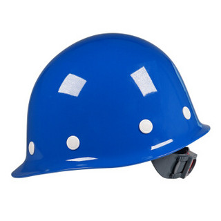 舜选 SHX-B4 圆顶玻璃钢安全帽 工地 工程 工业 建筑 防砸 抗冲击 蓝色 1顶
