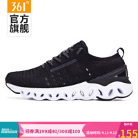 361度女鞋新款跑步鞋网面减震运动鞋 曜石黑/361度白 37 *2件
