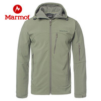 Marmot/土拨鼠20春夏新款户外运动M2软壳衣轻量防泼水弹力透气防风外套 鳄鱼绿4764 M 欧码偏大
