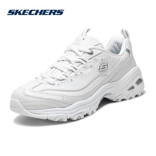 斯凯奇（Skechers）休闲鞋 D'LITES系列时尚绑带厚底增高11931-WSL 白色/银色 38