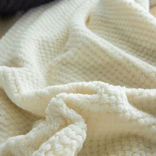南极人NanJiren 毛毯 双层加厚贝贝绒秋冬毯子 办公室盖毯盖被 卡其 200*230cm