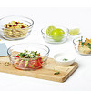 Glasslock 进口透明钢化玻璃饭碗水果沙拉碗家用耐热泡面汤碗套装 GL21(RP504*2)