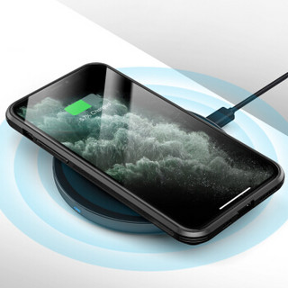 斯得弗（STRYFER）苹果11手机壳iPhone11彩框透明超薄玻璃壳全包防摔保护套-魔影黑