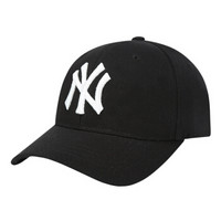 MLB棒球帽男童女童通用儿童帽子韩版鸭舌帽 NY洋基队太阳帽四季款 72CP15 黑色白标NY 帽围可调节49cm-51cm