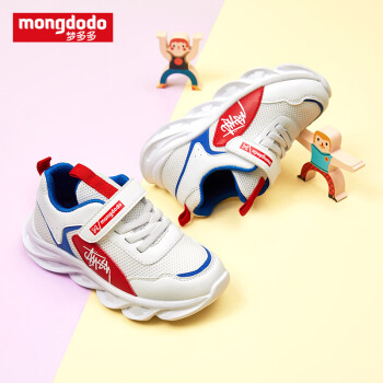 mongdodo 梦多多 ZA2G00J6181203004 儿童休闲运动鞋 白红色调 30