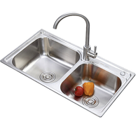 ANNWA 安华 anGP784302R-JZ 不锈钢双槽套装(赠原装龙头)