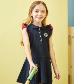 SOUHAIT 水孩儿 女童连衣裙 AZXXM412 藏蓝色 105cm