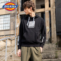 Dickies SS20春夏商品 反光印花连帽卫衣 男式撞色帽衫休闲上衣 DK007455 黑色 S