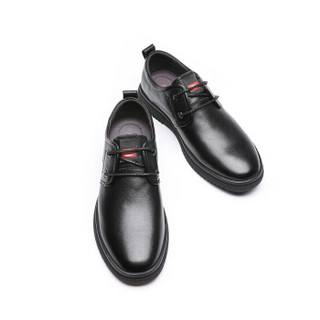 红蜻蜓 (RED DRAGONFLY) 男鞋舒适大众男鞋简约系带休闲皮鞋 WTA96681/82 黑色 43