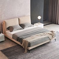 A家家具 床 现代简约软靠布艺床框架床 卧室双人床架子床可拆洗软包床 1.8米单床 DA0178