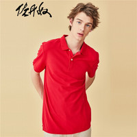 佐丹奴（Giordano） POLO衫 Polo修身珠地布短袖POLO01017018  81高贵红 大码(175/100A)