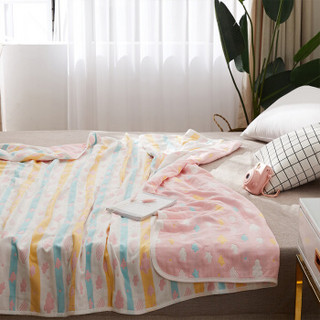 博洋家纺（BEYOND）毛巾被纯棉薄款夏季双人六层纱布被子夏天盖毯午睡空调毯子 云朵 120*150cm