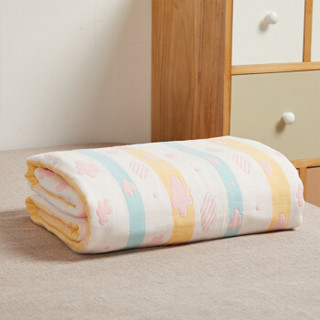 博洋家纺（BEYOND）毛巾被纯棉薄款夏季双人六层纱布被子夏天盖毯午睡空调毯子 云朵 120*150cm