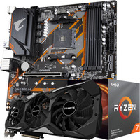 技嘉 RTX 2070 SUPER GAMING OC+AMD R7 3700X+B450M AORUS ELITE新小雕 主板显卡CPU套装