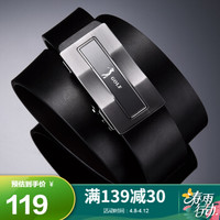 高尔夫GOLF双面牛皮皮带男士自动扣腰带商务休闲裤带精品腰带礼盒5U488472J珍珠枪110-125CM