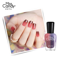 Miss Candy健康美甲 可撕拉指甲油手撕环保持久 变色指甲油 夕颜/咖啡奶茶 NM086