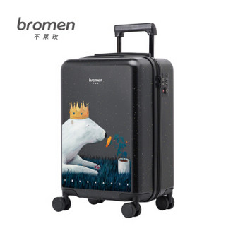 bromen 不莱玫 刘海轮系列双杆万向轮拉杆箱旅行箱登机箱 B90207233012b 黑色 20英寸