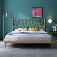 A家家具 床 北欧简约轻奢铁艺床架子床 公寓经济型不锈钢铁床双人床 1.8米单床 DA0179