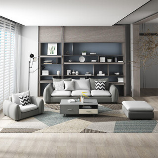 A家家具 沙发 意式轻奢可拆洗布艺沙发 北欧简约组合沙发（四色可选 留言客服）双扶手三人位 DB1577