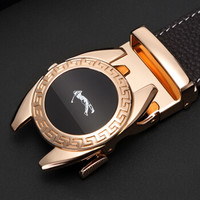 高尔夫GOLF头层牛皮男士皮带自动扣皮带男腰带礼盒5U489428J啡色110-125CM