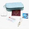 欣沁 旅行双层证件包出行护照包多功能收纳包旅游用品 湖蓝色