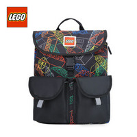 LEGO乐高书包背包幼儿园双肩包3-5岁抽绳卡扣休闲亲子包小版轻便黑色 20131