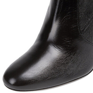 STUART WEITZMAN 斯图尔特·韦茨曼 SW 女士NIKI90系列黑色牛皮靴子 NIKI 90 BLACK GLEAMING TRIPON 37.5