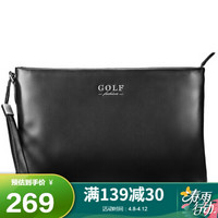 高尔夫GOLF男士手包柔软头层牛皮信封包手抓包大容量手拿包加大号5X359484J黑色